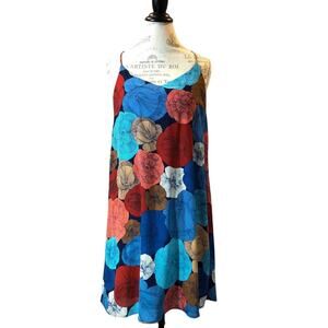 Verse Trapeze Dress Womens Small Sleeveless Flowy Bold Floral Racer Back Tank‎